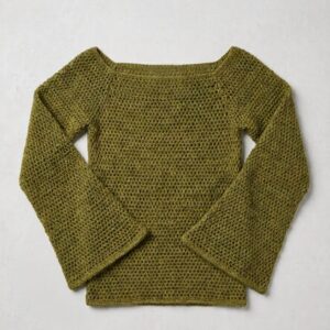 olive crochet mesh top
